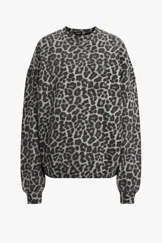Miles Sweatshirt in Grey Leopard