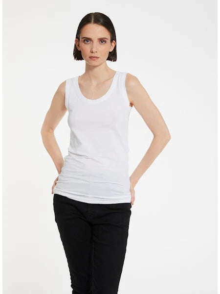 Malu  Womens Tank Top Knitted  in White