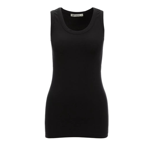 Malu  Womens Tank Top Knitted  in Black