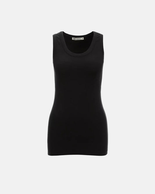 Malu  Womens Tank Top Knitted  in Black