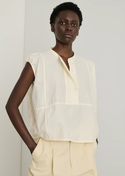 DANUBE SLEEVELESS BLOUSE - CREAM - SOEUR