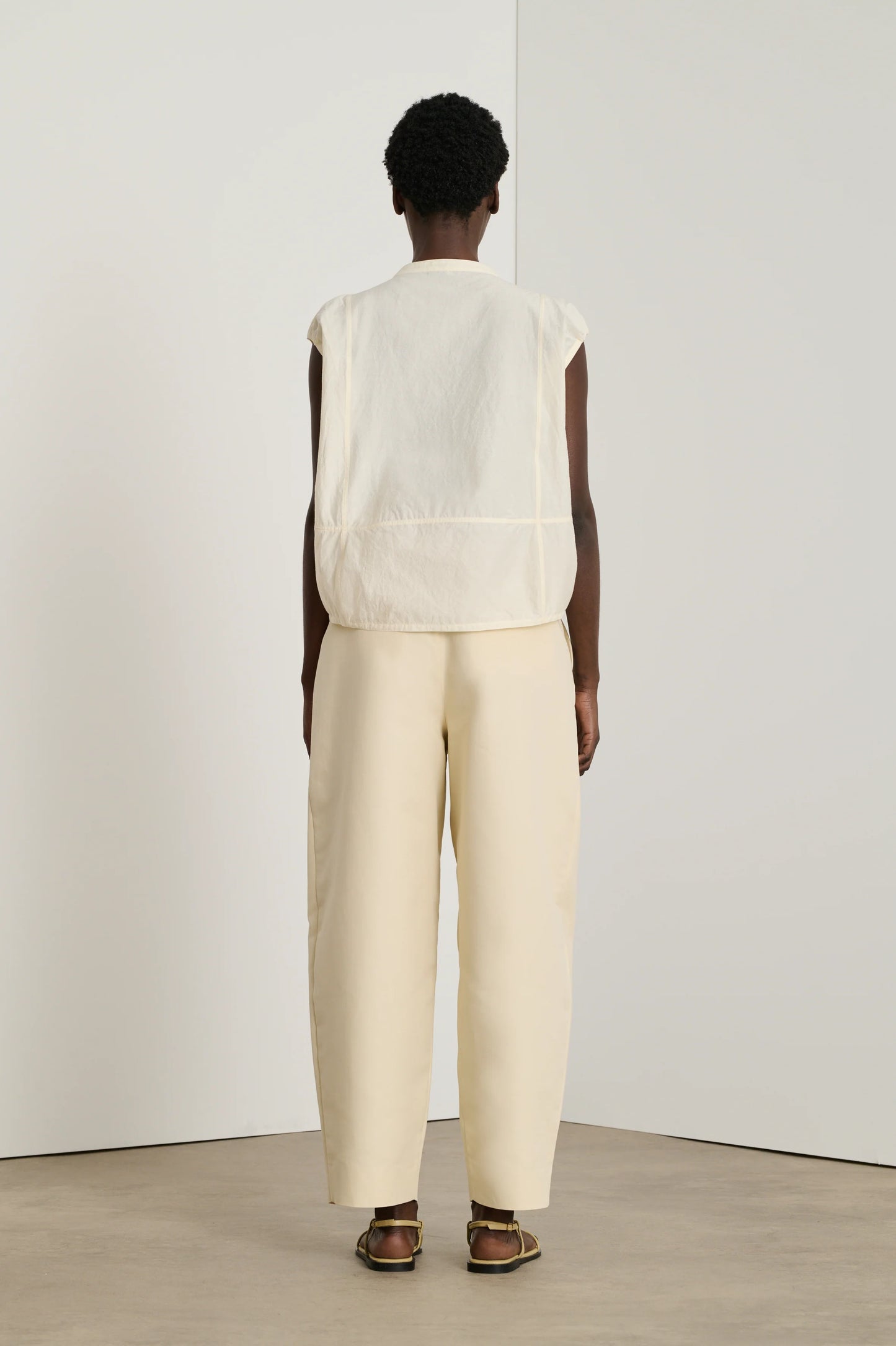 DANUBE SLEEVELESS BLOUSE - CREAM - SOEUR