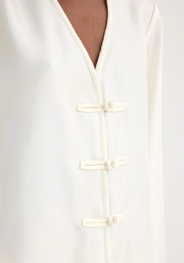MANDARIN SILK TOP - CREAM - ROHE