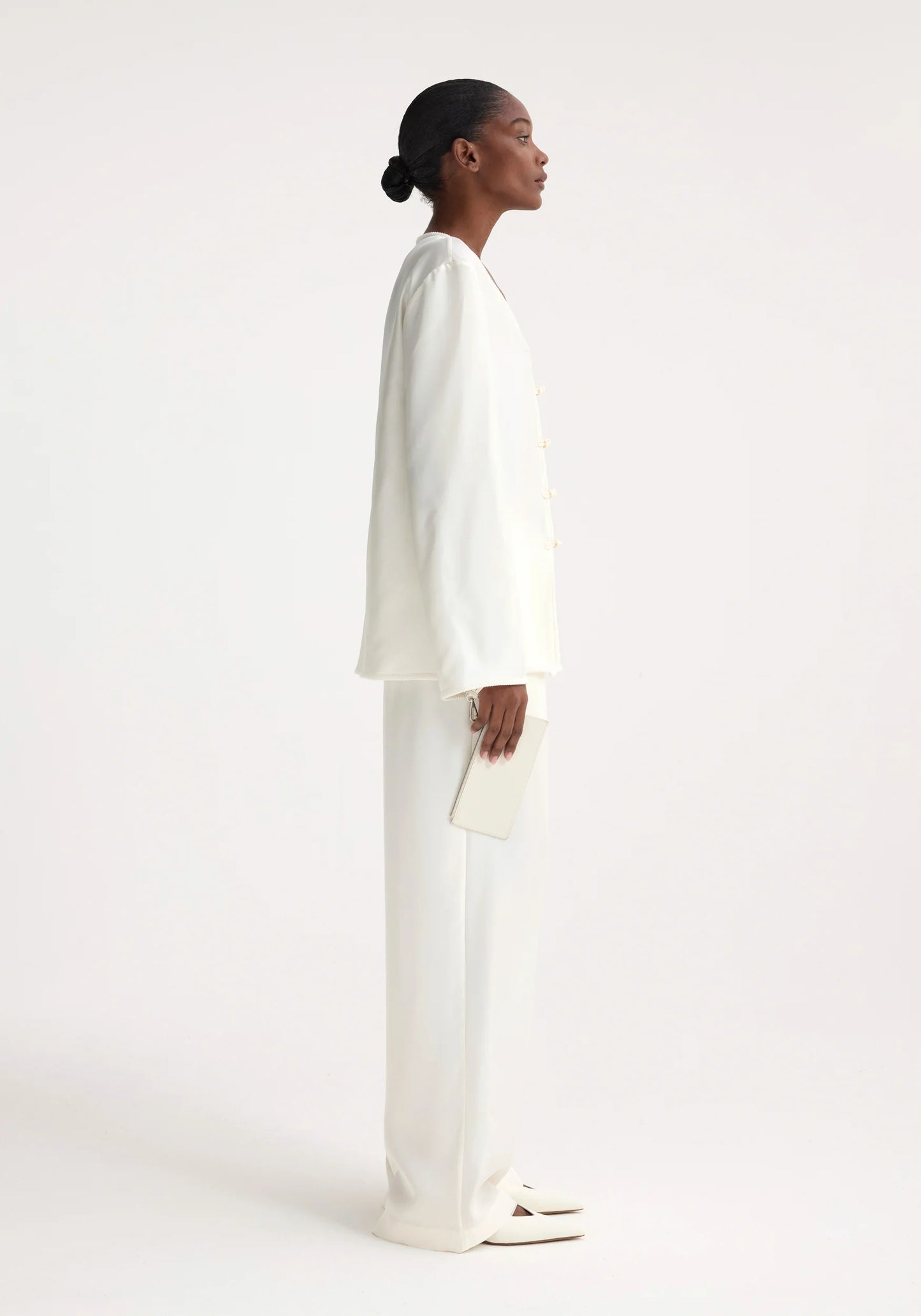 MANDARIN SILK TOP - CREAM - ROHE