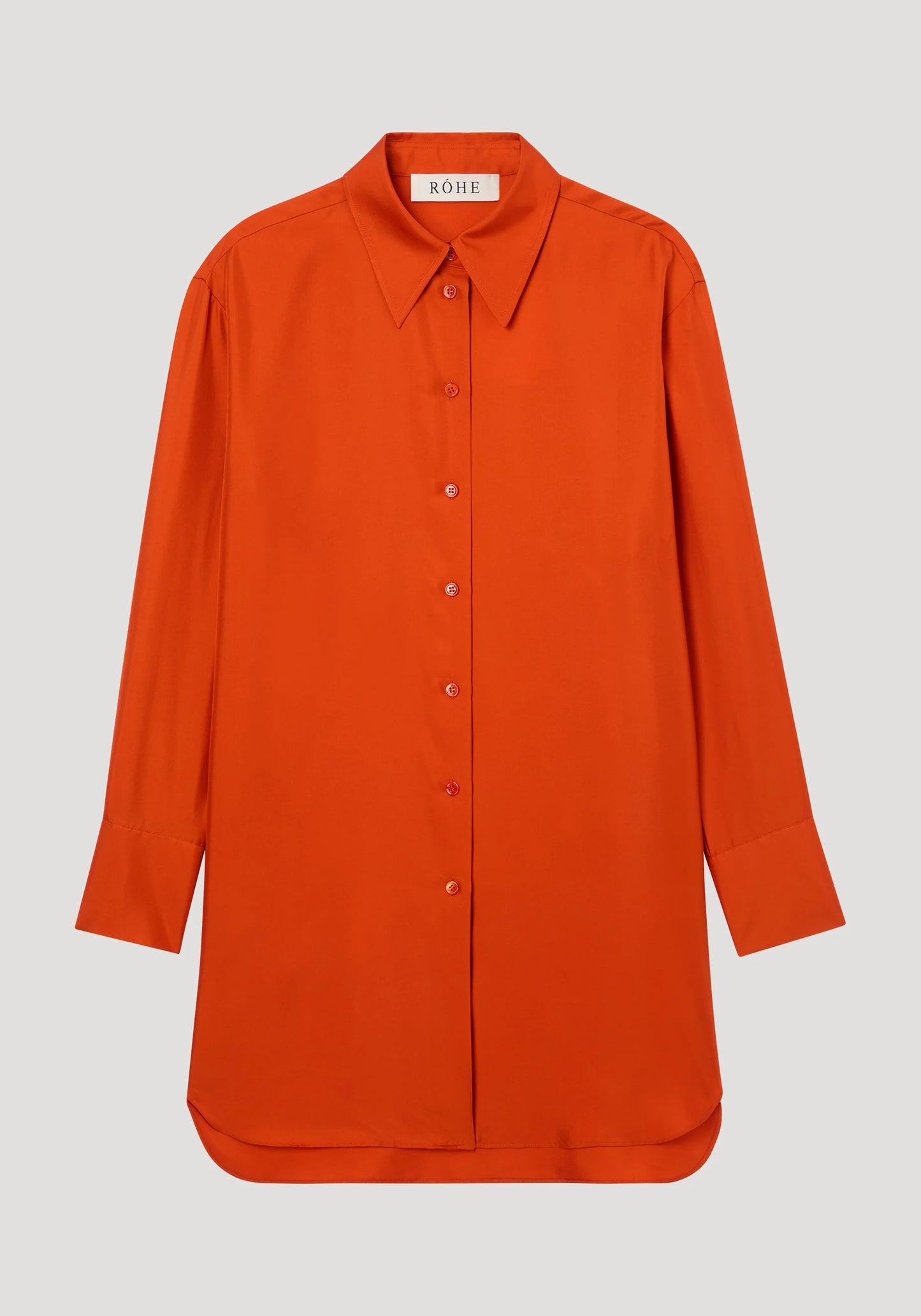 ELONGATED SILK SHIRT - BURNT ORANGE - ROHE