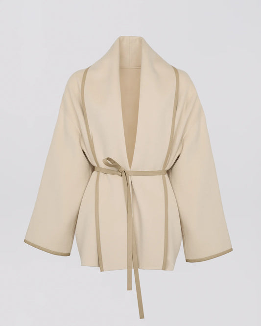 Cashmere Wrap Coat in  Sable