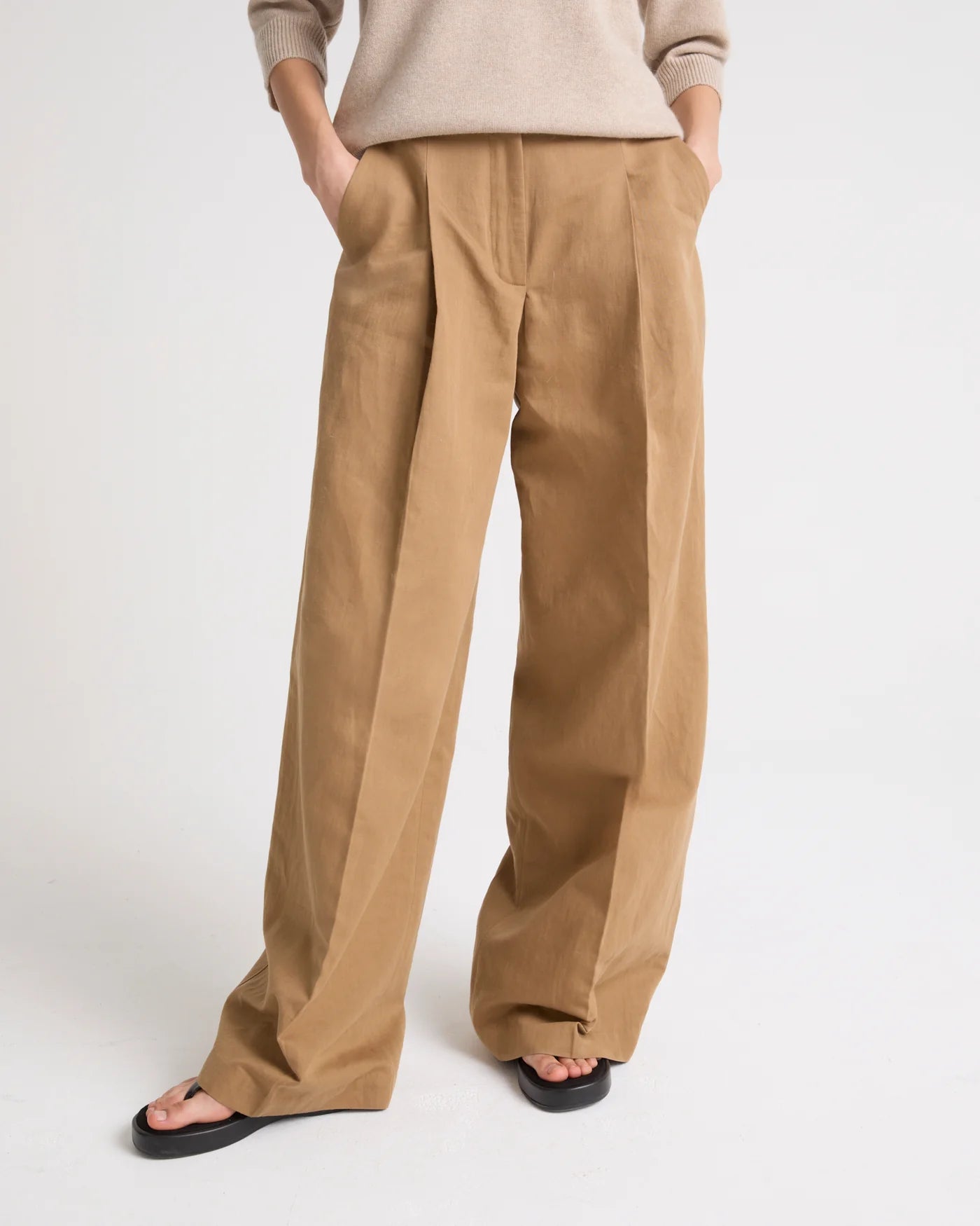 HIGH WAISTED PANTS IN MALT - YVES SALOMON