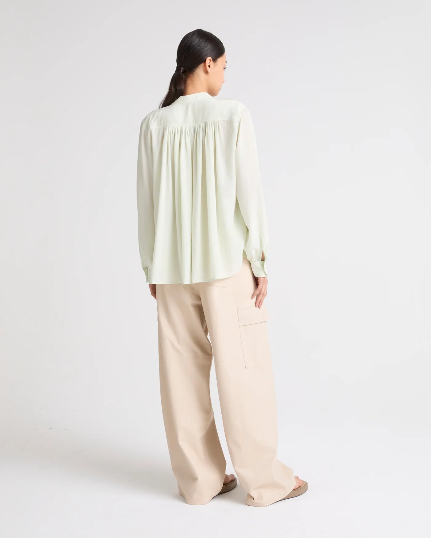 BLOUSE IN MIST GREEN - YVES SALOMON