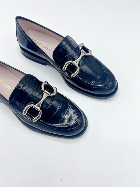 COKI BLACK ANIMAL PRINT LOAFER - LODI