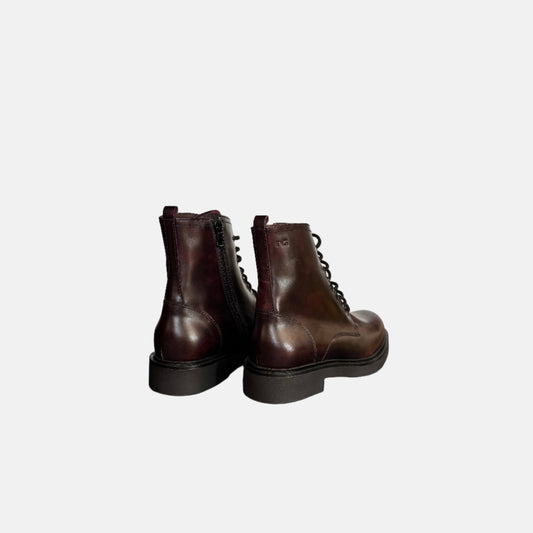 Lace Up Combat Boot in Burgundy