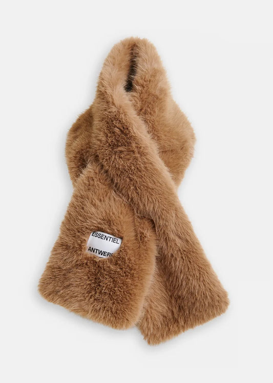 Faux Fur Scarf in Brown