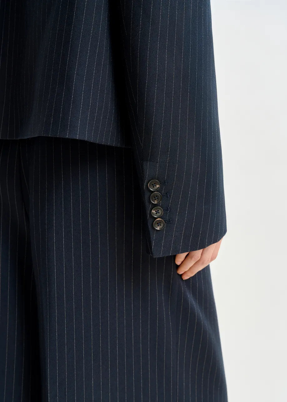 Cropped Striped Blazer