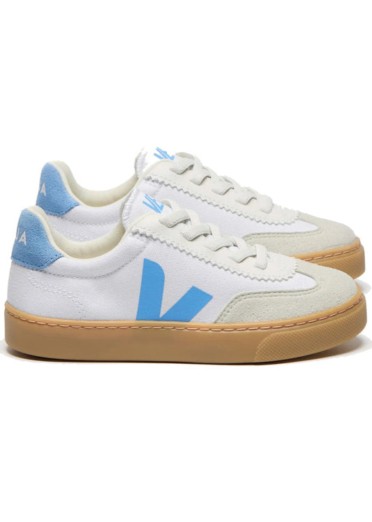 KIDS VOLLEY - CANVAS WHITE AQUA NATURAL - VEJA