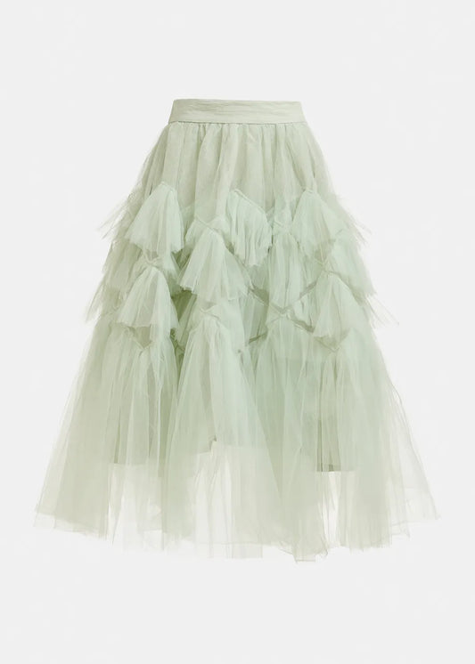 Jacie Voluminous Tulle Skirt in Green