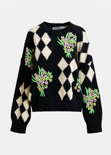 Jactori Embroidered Pullover in Black