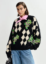 Jactori Embroidered Pullover in Black