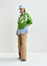 Jaga Embroidered Sweatshirt in Green