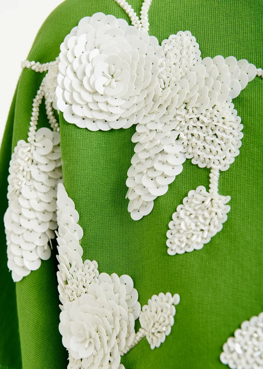 Jaga Embroidered Sweatshirt in Green