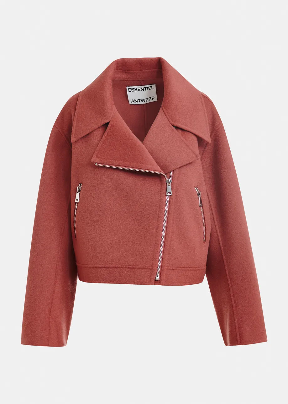 Javier Wool Double Faced Jacket in Etruscan Red