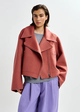 Javier Wool Double Faced Jacket in Etruscan Red
