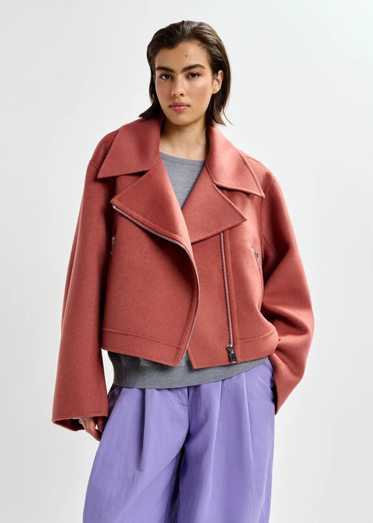 Javier Wool Double Faced Jacket in Etruscan Red