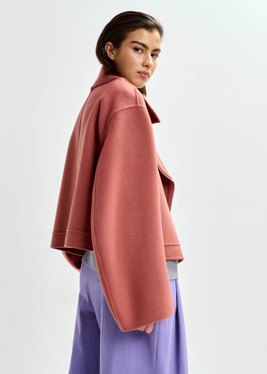 Javier Wool Double Faced Jacket in Etruscan Red