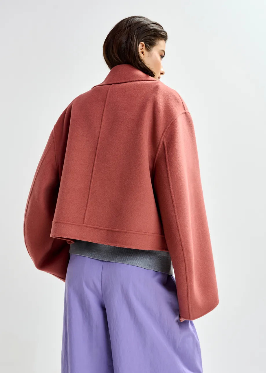 Javier Wool Double Faced Jacket in Etruscan Red