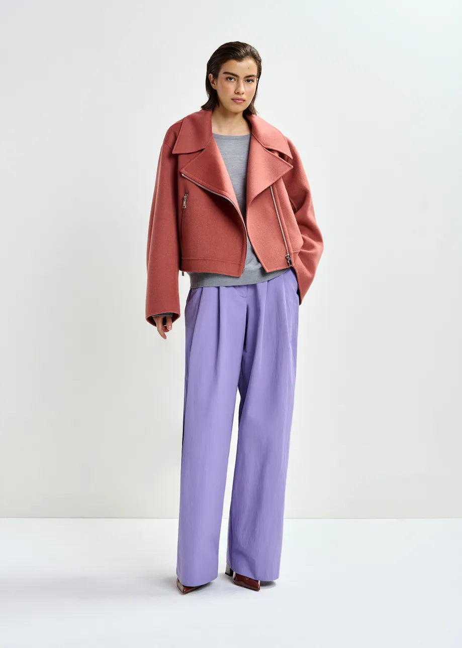 Javier Wool Double Faced Jacket in Etruscan Red