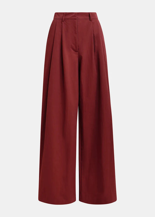 Jazmine Pleated Wide Leg Pants in Dusty Tawney