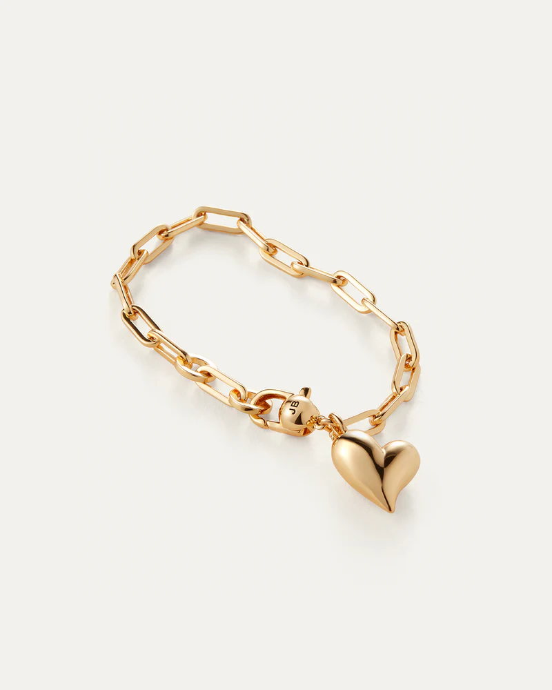 Puffy Heart Bracelet in Gold