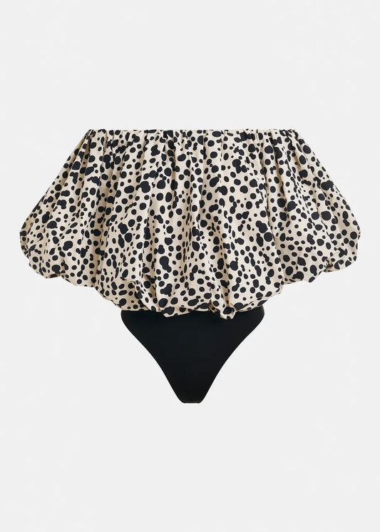 Jint Puffy Bodysuit in Black/White