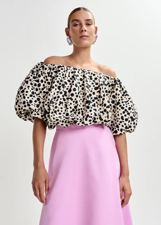 Jint Puffy Bodysuit in Black/White