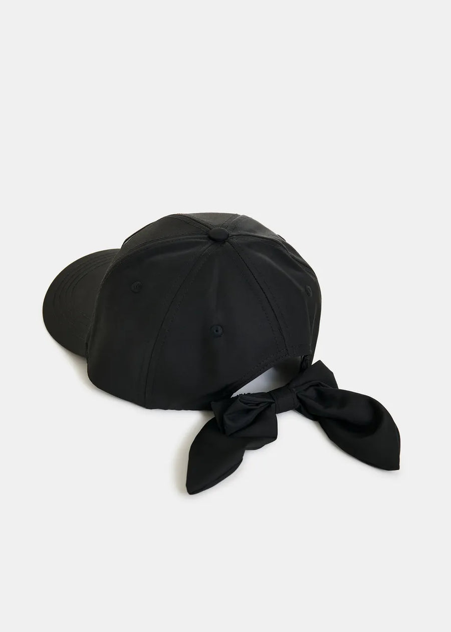 Jiny Cap with Bow in Black
