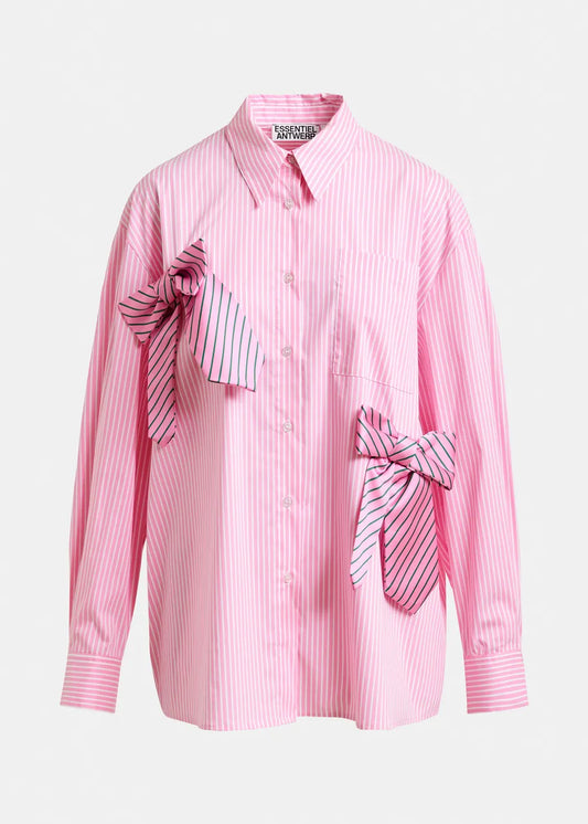 Jiwi Oversized Shirt with Tie Bows in Pink