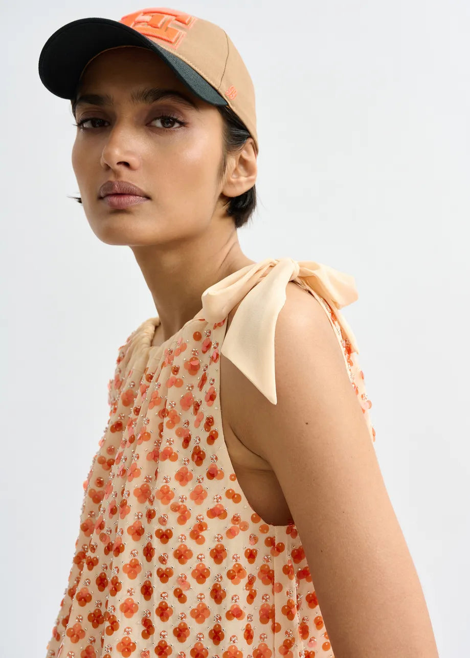 Jocelyn Sequin Smocked Top