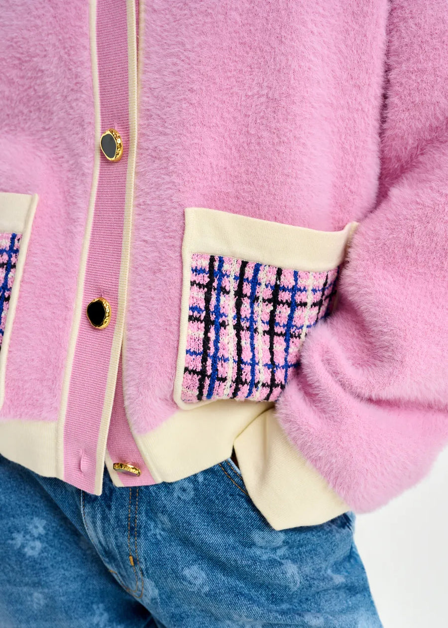 Joilu Knitted Jacket in Pink