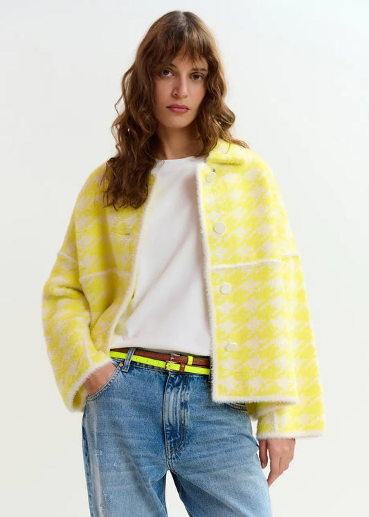 Joking Knit Jacket in Yellow