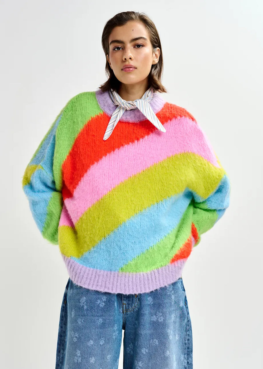 Jolor Striped Pullover in Orange Brulee