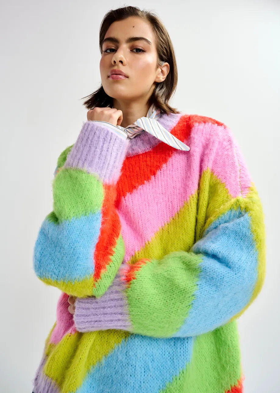 Jolor Striped Pullover in Orange Brulee