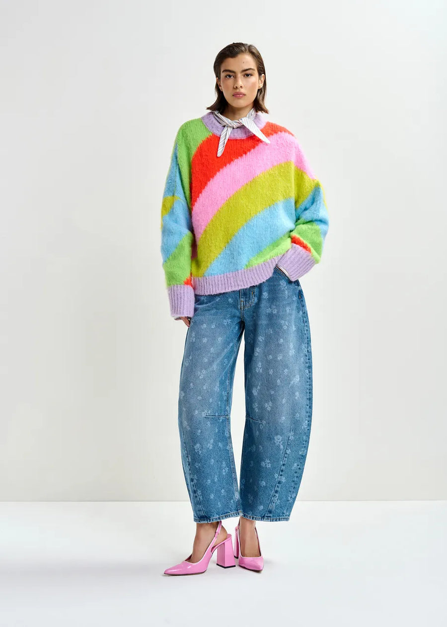 Jolor Striped Pullover in Orange Brulee