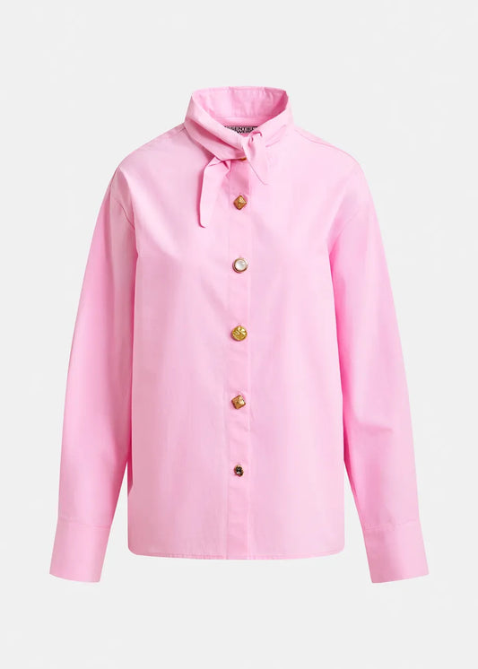 Jomato Shirt with Elongated Collar in Pink