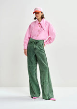 Jomato Shirt with Elongated Collar in Pink