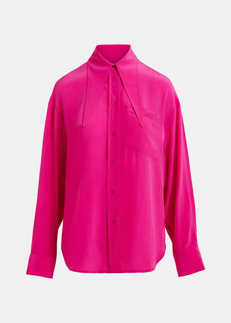 Jordana Shirt with Neck Tie in Mauve Love