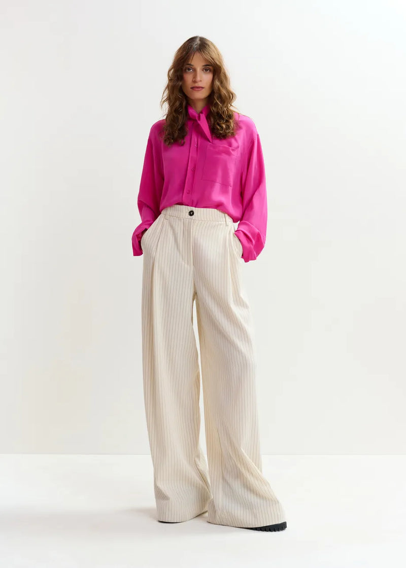 Jordana Shirt with Neck Tie in Mauve Love