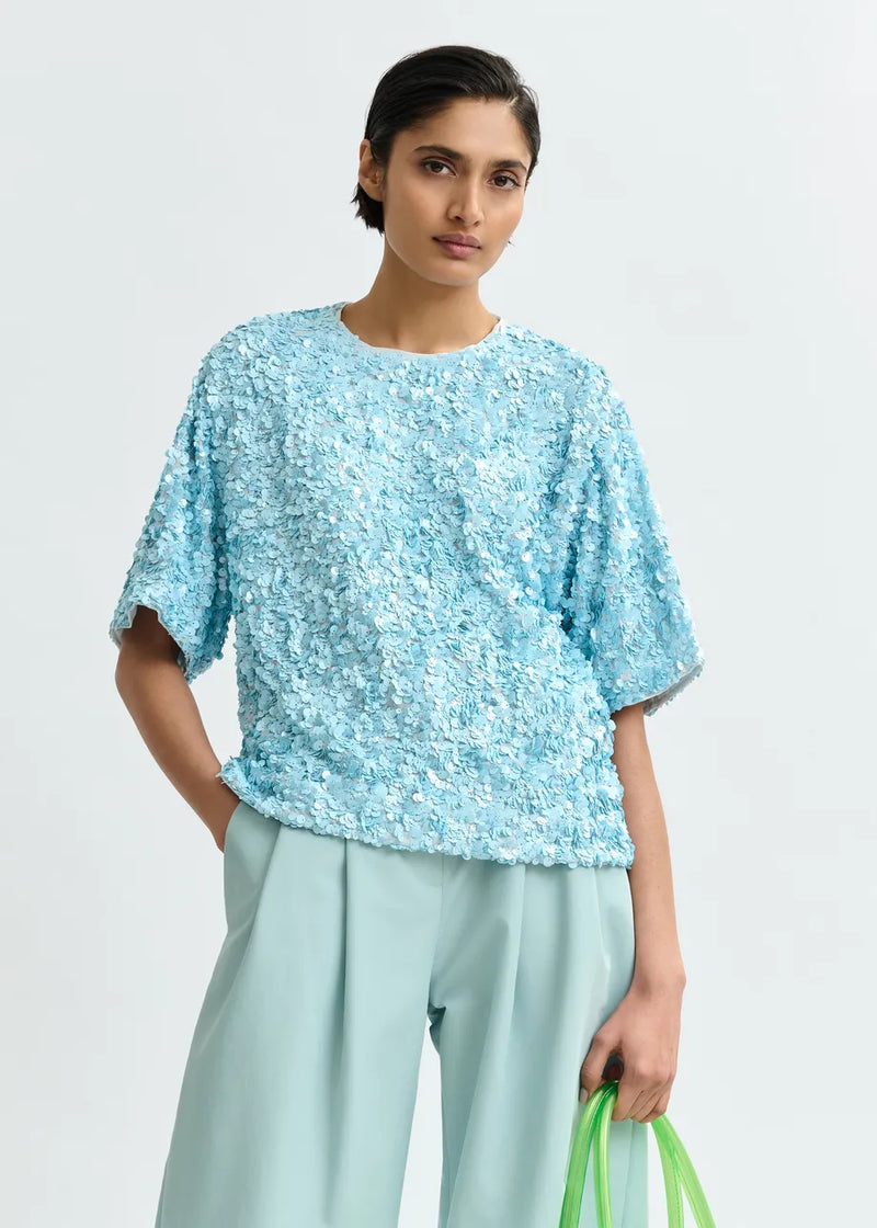 Juli Sequin-Embellished Top in Lake View