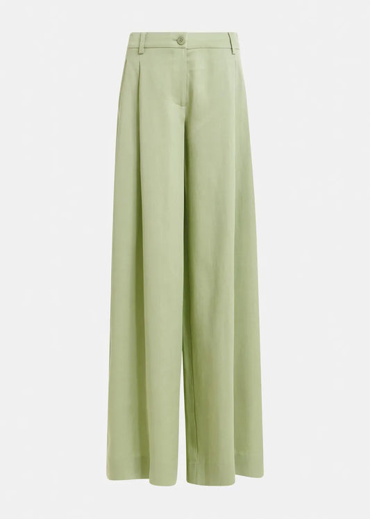Justicia Wide Leg Tailored Pants in Light Green