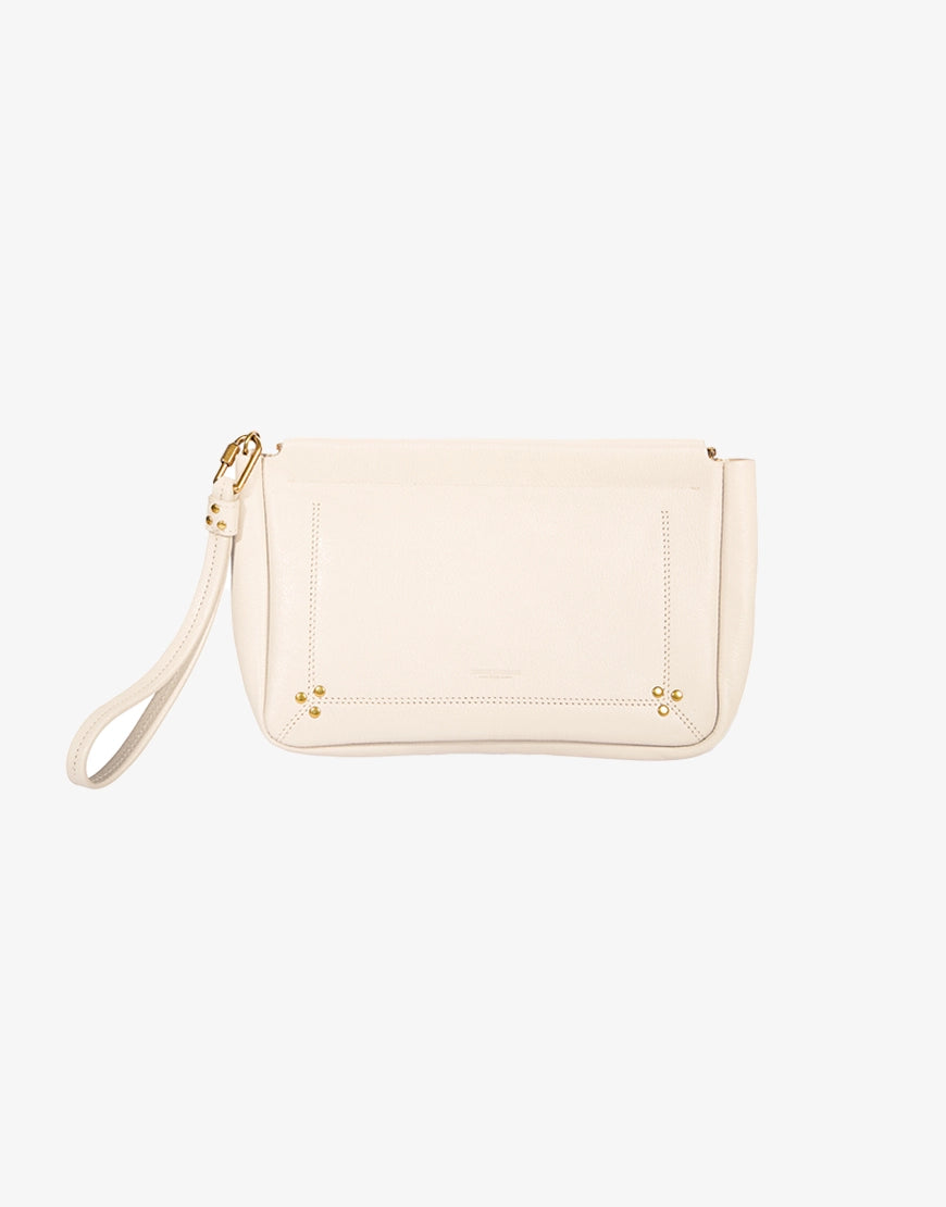 Clap L Clutch in Ecru Grain