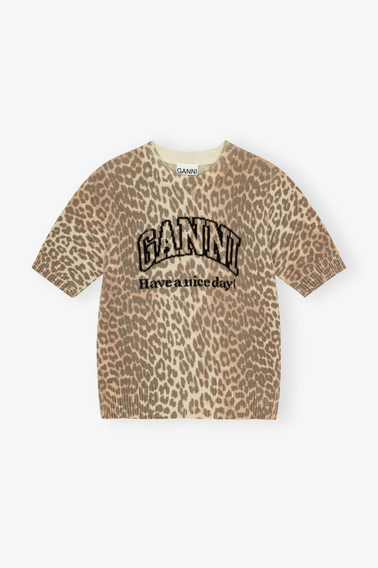 Leopard Wool Mix Tshirt