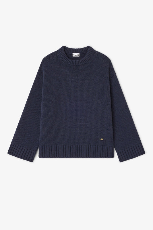 Wool Mix Sweater in Dark Blue