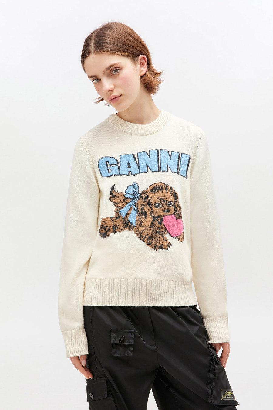 Puppy Wool Jumper in Ivory